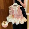 Conjunto de Vestido con Forro de Polar para Niñas Otoño/Invierno Vestido Chaleco con Lazo Estilo Primavera 2026 Seguridad Clase A