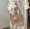 Bolsa de Lino Linda de Gatito para Niñas, Bolso de Mano de Gran Capacidad, Bolso Tote Elegante y Versátil, Bolsa de Almacenamiento, Bolsa para Lonchera