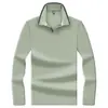 Camisa Polo de Manga Larga para Hombre Otoño 100% Poliéster Cuello en V Pequeño Cuello Abierto Antiarrugas No Deformable para Viajes Diarios