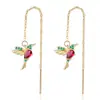 Accesorios Transfronterizos Pendientes de Pájaro Coloridos Pendientes Largos de Pájaro para Mujer Pendientes de Colibrí Lindos Pendientes de Animales Pequeños Venta al por Mayor
