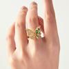 Anillo geométrico pequeño, fresco, transfronterizo, personalizado, de marca europea y americana, de gran venta, de acero de titanio chapado en oro, con procesamiento y personalización.