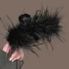 Pinza para el Cabello Nueva de Gama Alta Lujo Ligero Celebridad de Internet Pinza de Garra de Pluma de Avestruz Pinza Tiburón Súper Hada para Mujeres Pinza Retro en la Parte Posterior de la Cabeza