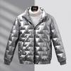 Chaqueta de invierno para hombre, estilo coreano, de moda, nueva, con cuello vertical, cara brillante, acolchada de algodón, chaqueta juvenil, gruesa y cálida, acolchada de algodón, ropa para hombre atractiva.
