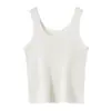 Camisole de Tricô Fino com Gola U, Listrada Color Block, Sem Mangas, Pulôver Novo para Primavera e Outono 2026