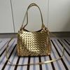 Bolsa de Paracaídas Tejida Oversize de Verano Gran Capacidad Bolso de Mano para Viajes Abierto con Cuerda para Jalar Mamá