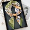 Bufanda Floral Pequeña de Seda Imitación Nueva para Mujer Primavera-Verano 2026, Bufanda de Cuello Pequeña de Moda y Versátil para Salidas de Primavera