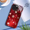 Capa de Vidro Temperado para Celular Apple 17Pro 16 Capa de Celular Floco de Neve Iphone18Promax Adequada para 14 Vermelho