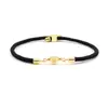 Pulsera de Cuerda Negra Más Vendida Transfronteriza Letras Inglesas A-Z Corazón de Melocotón Chapado en Oro Iniciales Inglesas Grabadas Pulsera Ajustable