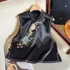 Elegante chaleco de seda para mujer, estilo chino nuevo, bordado pesado, calidad asegurada, nuevo chaleco estilo chino vintage con cierres de botón