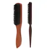 Escova de limpeza de cabelo quebrado transfronteiriça escova de cerdas de madeira maciça pente de cabelo de três fileiras pente modelador pente para coque cabelo cauda pontiaguda pente de três fileiras
