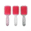 Pente de massagem em formato de almofada quadrada pequena com glitter, personalizado pelo fabricante, uma escova de cabelo de plástico para estudantes do sexo feminino, compacto e portátil, adequado para crianças
