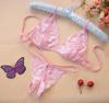 Renda sexy transparente feminina arquivo aberto tentação três pontos feminina sexy conjunto de lingerie abertura na virilha atacado geração