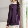 Suéter de tricô de alta qualidade para mulheres de meia-idade e idosas, novo estilo outono/inverno, de manga comprida, com gola, adequado para mães de meia-idade