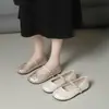 Zapatos Planos Estilo Ballet Francés para Mujer 2026 Nuevo Estilo de Verano con Falda Zapatos de Noche Mary Jane con Pedrería Zapatos de Cuero