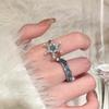 Anillo de Zircón Ojo de Gato Copo de Nieve para Mujer 2025 Nuevo Estilo Lujo Ligero Anillo de Dedo de Alto Nivel Diseño Nicho Anillo Ajustable
