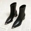 Nueva Colección Primavera/Otoño 2026: Botas Martin para Mujer de Gama Alta Estilo Francés, Punta Fina, Tacón Grueso, Antideslizantes, Duraderas, Cómodas
