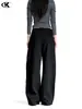 Pantalones rectos de doble pinza estilo americano 11KN para hombre y mujer, corte holgado, marca de moda, tacto de alta gama, caída fluida, versátiles pantalones casuales de pierna ancha
