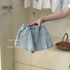 [Lima] Camisola Bordada para Niñas Coreanas Chaleco de Cereza para Niñas Traje de Shorts de Mezclilla Estilo Extranjero Moderno