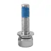 Parafuso combinado de cabeça de copo sextavada em aço inoxidável 304 com rosca recartilhada, arruela de mola plana adesiva azul de 108 graus, parafuso combinado