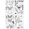 Pegatinas de Tatuaje de Mariposa Colorida Pintadas a Mano de Nuevo Estilo Transfronterizas, Moños, Estrellas, Fuegos Artificiales, Frases en Inglés, Pegatinas de Estilo Dulce y Genial