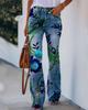 BD02-1 Jeans twill estampado feminino AliExpress ebay comércio europeu e americano calças casuais finas