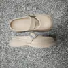 2025 Baotou Mary Jane con Pedrería Nuevo Estilo Europeo Sandalias de Media Piel Frescas para Mujer Sandalias de Correa Única con Suela Gruesa con Pedrería para Usar en Exteriores