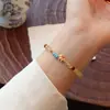 Pulseira de Cristal Natural com Cristal de Cabelo Amarelo, Três Círculos de Ametista, Jade Hetian e Citrino, Joia de Alto Padrão