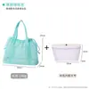 Bolsa de playa de malla, bolsa de almacenamiento para artículos de tocador de viaje, bolso tote calado, bolsa con cordón, bolsa de compras plegable, bolsa interior