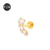 Aleación de Titanio F136 Cruz Marqués Forma de V Serpiente Corona de 0.9 Dientes Rosca Interna Labio Clavo Pendientes Joyería para Piercing