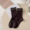 Meias Femininas Novas para Outono e Inverno Punho Bolha Poá Meias Femininas da Moda Macias e Confortáveis Meias de Cano Médio Elásticas Respiráveis Meias Largas