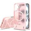 Adecuado para iPhone 16 Funda Magnética de Dos en Uno con Sensación de Piel 16 Pro Max Soporte Cubierta Protectora Al por Mayor