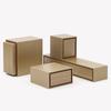 Caja de joyería creativa dorada de alta calidad para anillos, collares, pulseras, cadenas, con cajón, caja de almacenamiento para colgantes