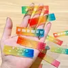 Regla de Color Gradiente Dulce Tamaño Palma, Versión Mini para Diseño de Diario, Regla Portátil de Bolsillo para Estudiantes
