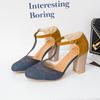 Sandalias de Verano 2022 Nuevas Talla Grande 35-43 Sandalias de Moda Comercio Exterior Tacón Alto Hueco Grueso con Hebilla para Mujer