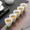 Cerámica Blanca Alta Taza Individual Taza de Té Pequeña Taza de Maestro Juego de Té Juego de Tazas de Té Tazón de Té Taza de Degustación Taza Douli Juego de Té Kung Fu