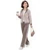 Chaqueta con Estampado de Otoño para Mamá Elegante Sudadera con Capucha para Mujeres de Mediana Edad Traje Deportivo Casual para Personas de Mediana Edad y Mayores Primavera y Otoño