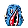 Mochila de Tubarão Estilo Coreano, Fashion e Criativa, para Adolescentes, Mochila Respirável Tendência para Estudantes, Campus, Harajuku, para Homens