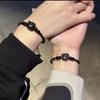 Pulsera de Hello Kitty con diseño de piedra de plata natural, tejida a mano para mujer, exclusiva para transmisión en vivo.