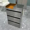 Armário de Ferramentas para Barbearia, Carrinho de Ferramentas para Salão de Cabeleireiro, Armário de Corte de Cabelo para Salão de Cabeleireiro, Estante de Armazenamento, Armário com Espelho de Aço Inoxidável