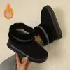 Novedad de Invierno Botas de Algodón Cálidas Cómodas con Felpa Interior Estilo Pareja Ropa para el Hogar Talla Grande Simples Versátiles Suela Suave Cobertura Total Zapatos de Algodón
