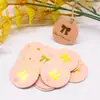 En stock etiqueta creativa hecha a mano con estampado dorado corona europea tarjeta redonda regalo de fiesta atuendo de agradecimiento para hornear