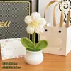 Presente de Aniversário Meninas Flor Plissada em Vaso Estação Decoração de Mesa Ornamentos Artesanais Lã Artificial Flor Artificial