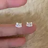 Pendientes de Gato Mismo Estilo que Little Red Book para Mujer, Circonita Brillante Simple, Pendientes Exquisitos de Gatito, Accesorios de Nicho Estilo Ins, Venta al por Mayor