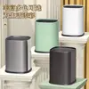 Cubo de Basura para Uso Doméstico Modelo Nuevo 2025 Sala de Estar Acero Inoxidable Cocina Baño Inodoro Oficina Contenedor Doble Almacenamiento Cubo Interior