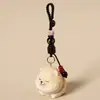 Llavero Colgante de Madera Tallada a Mano de un Shiba Inu Gordito, Decoración Linda y Curativa para Mochila para Hombres y Mujeres, Regalo para Amigos