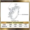 Anillo de Plata de Ley S925 Exquisitamente Incrustado Corte Marquesa Moissanita Anillo para Mujer Moda Estilo Simple Anillo Cerrado Estilo de Comercio Exterior
