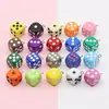 Dado de acrílico colorido de 14 mm, tamiz de dados creativo, colgante de dado, colgante de bolsa, accesorios para joyería hechos a mano DIY