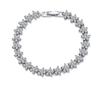 Pulsera de Moda Elegante de Circonita de Cinco Flores con Diamantes Completos de Venta Caliente Europea y Americana, Joyería Exquisita de Lujo para Regalo de Cumpleaños de Novia
