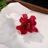 Nuevo Pasador de Pelo de Flor Roja Estilo Chino, Accesorio de Peinado Nupcial, Adorno de Pelo Estilo Antiguo Hanfu Cheongsam, Accesorio de Pasador Sencillo y Elegante