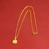 Collar de Anillo de Diamante Amarillo Cubo de Azúcar Pequeño Mismo Estilo Xiaohongshu Cadena Clavícula Chapado Oro Real 18K Joyería Joyería Artificial para Mujer